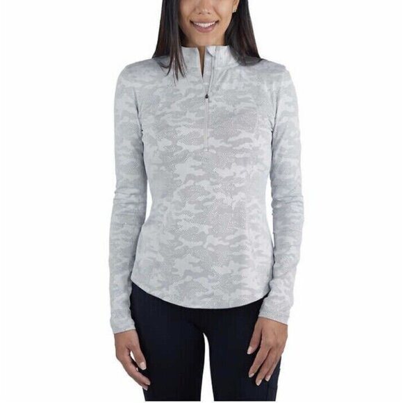 Spyder Women's Plus Size 2X Gray Active Long Sleeve Shirt Sweatshirt NWT - Picture 1 of 5
